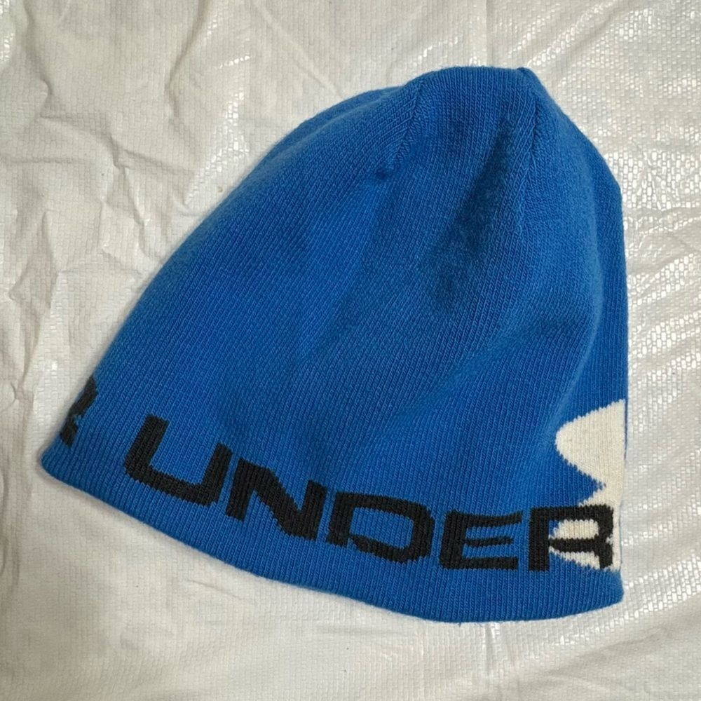 Under Armour Cold Gear Infrared Lined Blue Beanie Hat - Picture 5 of 9
